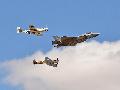 F-35A USAF and P-51 Mustang and Supermarine Spitfre